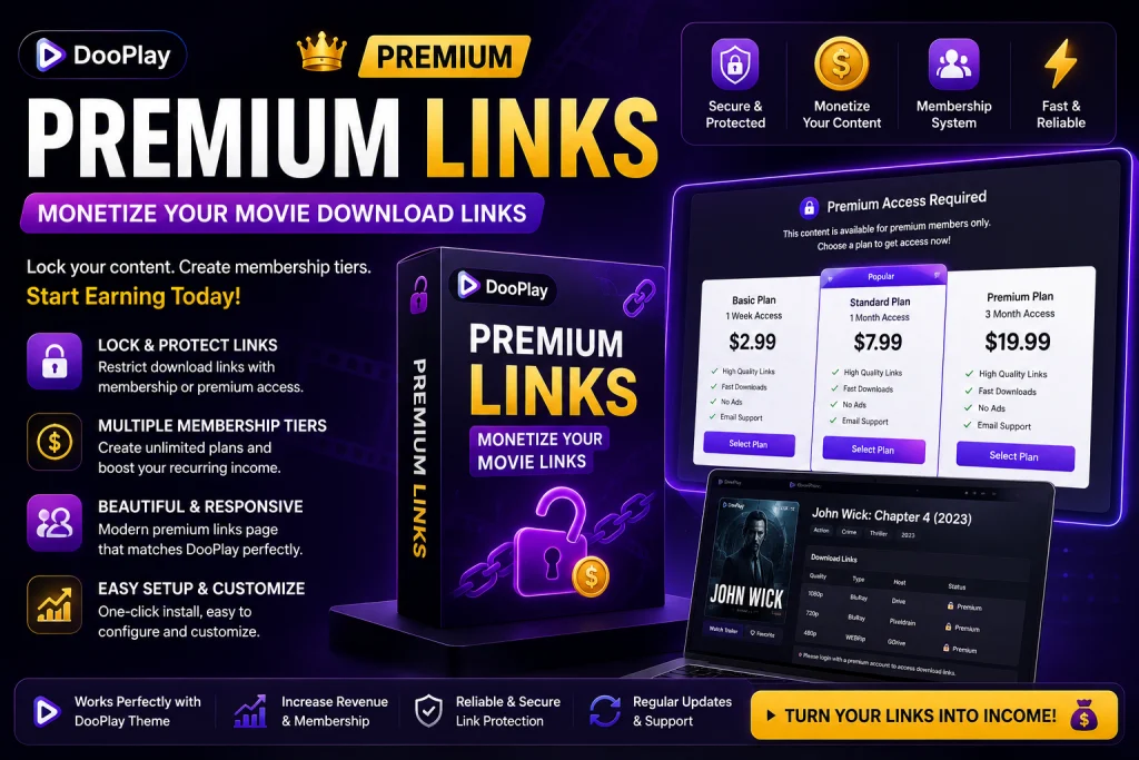 DooPlay Premium Links - Monetize Your Movie Links