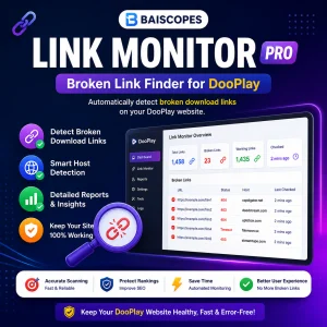 Dooplay Link Monitor Pro - Broken Link Finder for DooPlay